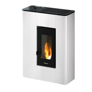 Freepoint Atrium 5 T2 9 kW Poêle à granulés étanche blanc extra plat 27 cm – 9 kW