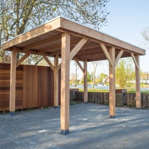 Carport Bois Douglas 350x500 cm – Toit Plat & Design Élégant