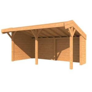Carport Bois Douglas 450x600 cm – Grand Abri Voiture Toit Plat