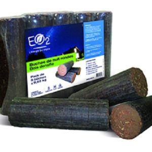 Bûches densifiées de nuit E02 – Demi-palette 52 paquets de 5 – Bois français